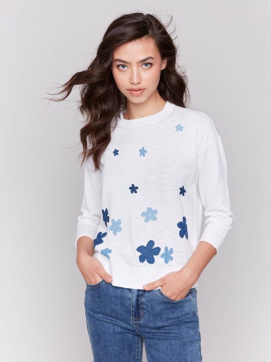 Charlie B Sweater  with flowers