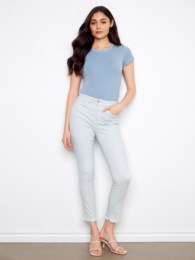 Charlie B Twill Pant w/Hem Slit