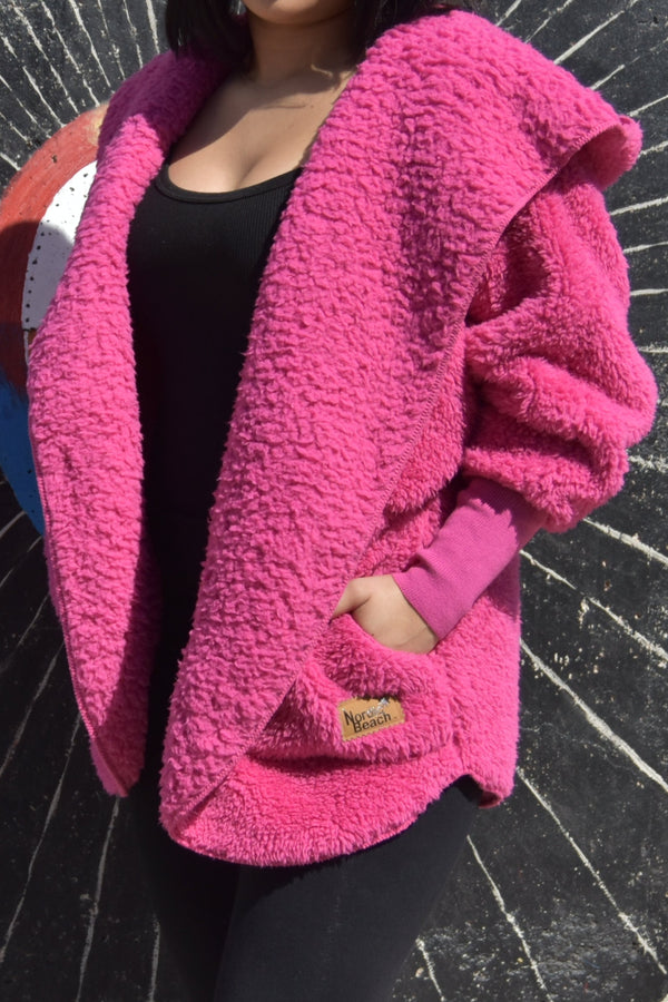 Furry Hooded Cardigan