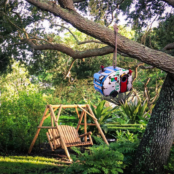 Recycled Metal Birdhouse Bird Holiday