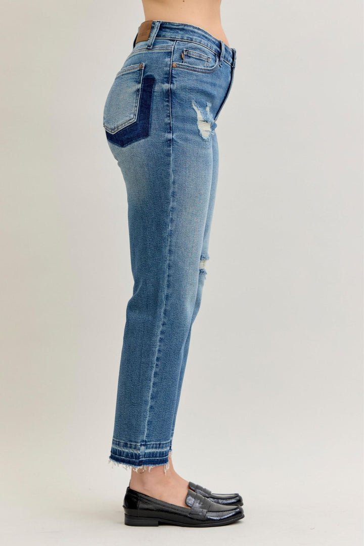 Judy Blue Patch and Distress Jean