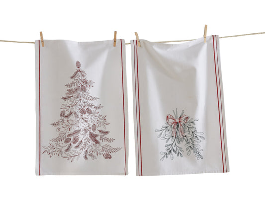 Mistletoe Tree Dishtowel