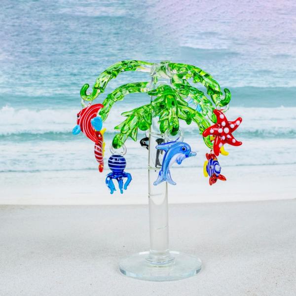 Glass Palm Tree with ornaments