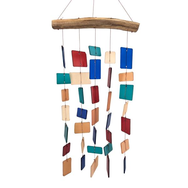 Beveled Squares Glass Chimes
