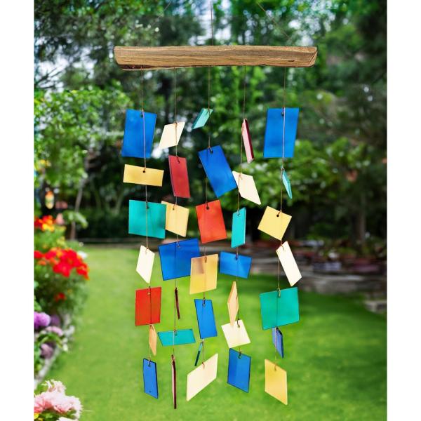 Beveled Squares Glass Chimes