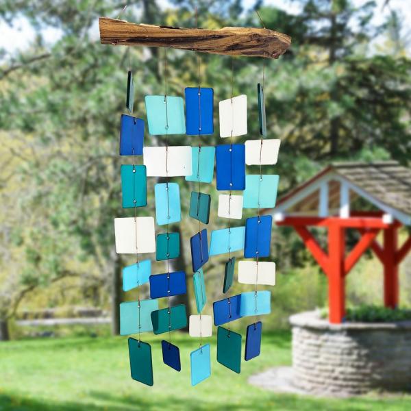 Beveled Squares Glass Chimes