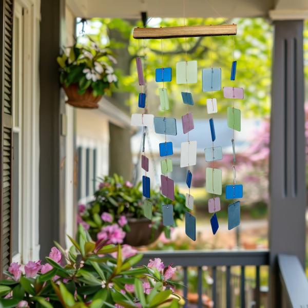 Beveled Squares Glass Chimes