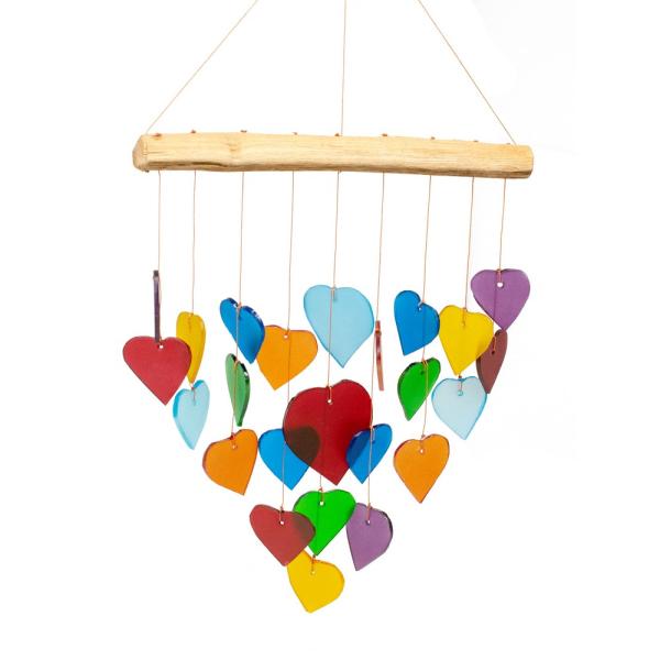 Rainbow Hearts Windchime