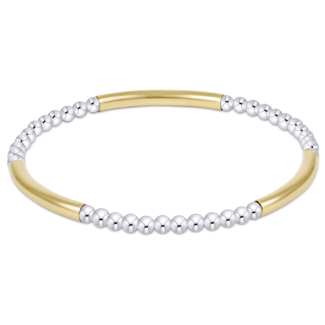 E Newton Bliss Bar Pattern Mixed Metal 3mm Bracelet