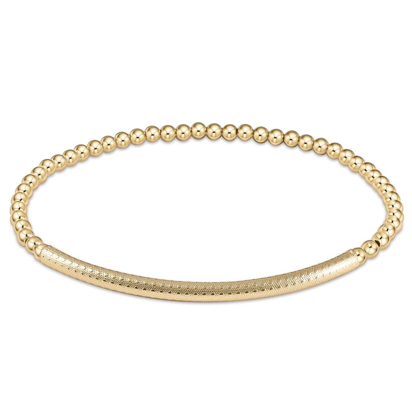 E Newton EXT Bliss Bar Textured 3mm Bead Bracelet Gold