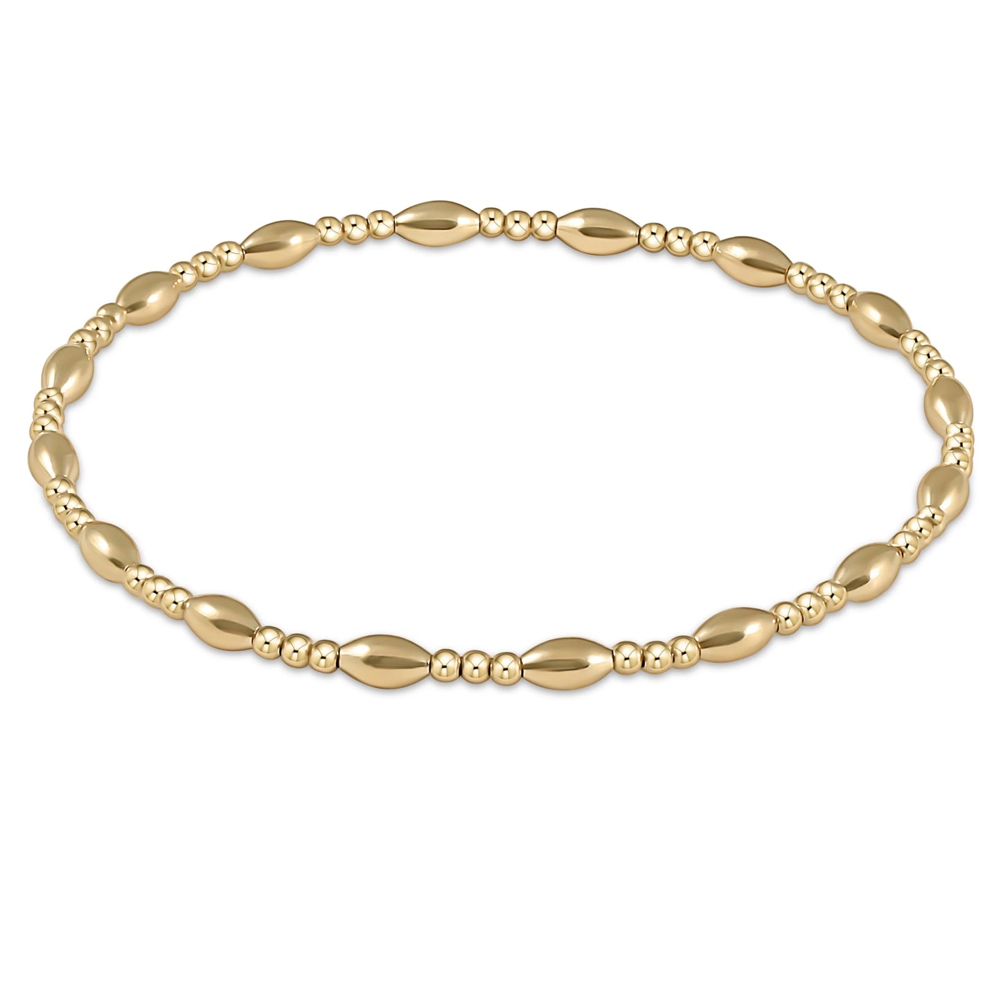 E Newton Harmony Sincerity Pattern 2MM Bead Bracelet Gold