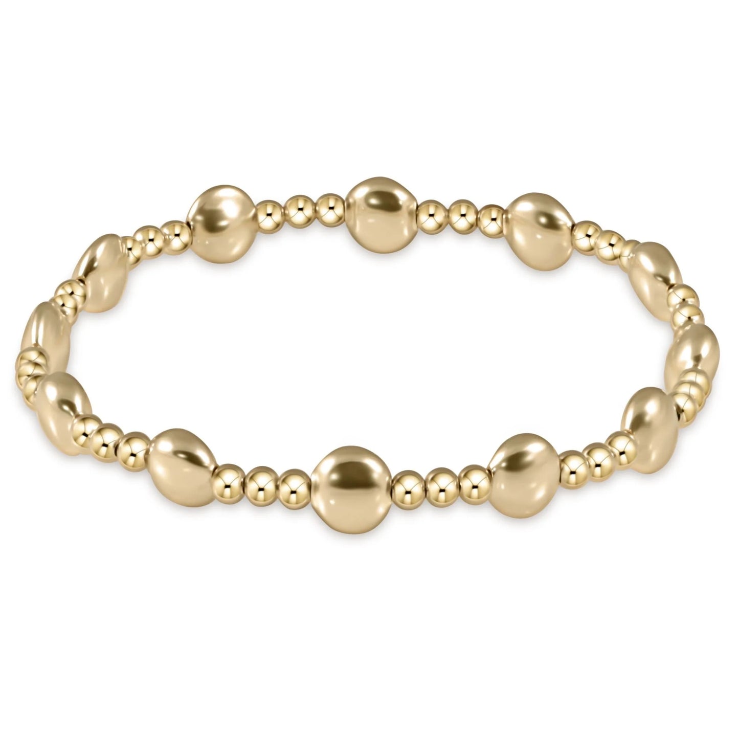 E Newton Honesty Gold Sincerity Pattern 6MM Bead Bracelet