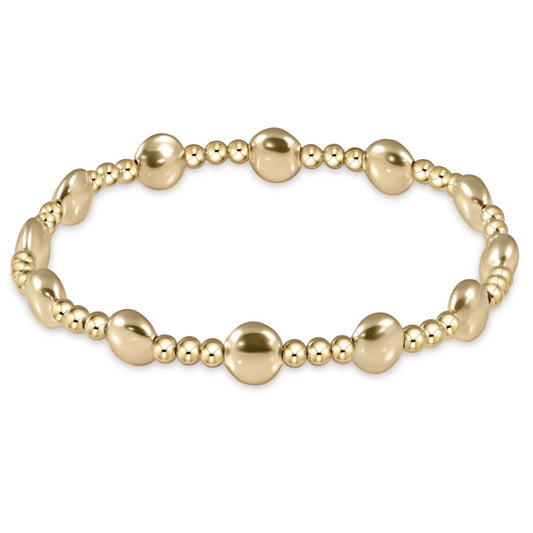 E Newton Honesty Gold Sincerity Pattern 6MM Bead Bracelet