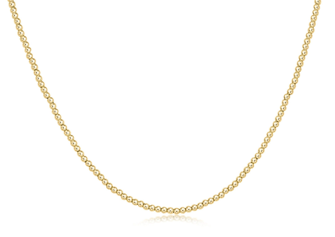 17" Choker Beaded Classic Gold 2mm