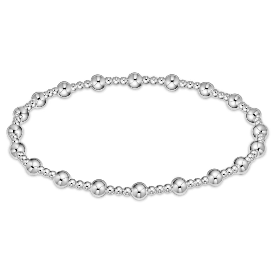 E Newton Extends Sincerity Pattern 4mm Bead Bracelet Sterling