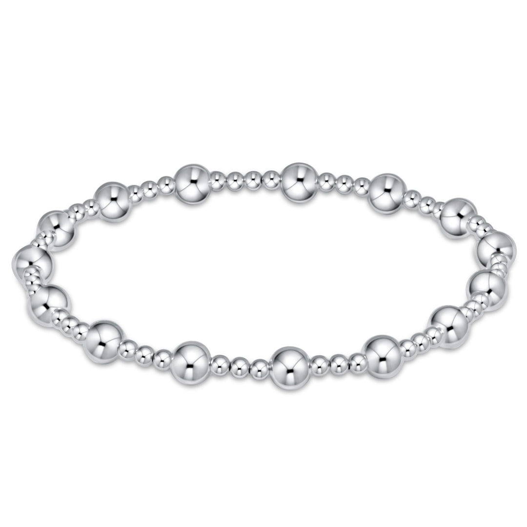 E Newton Extends Sincerity Pattern 5mm Bead Bracelet Sterling