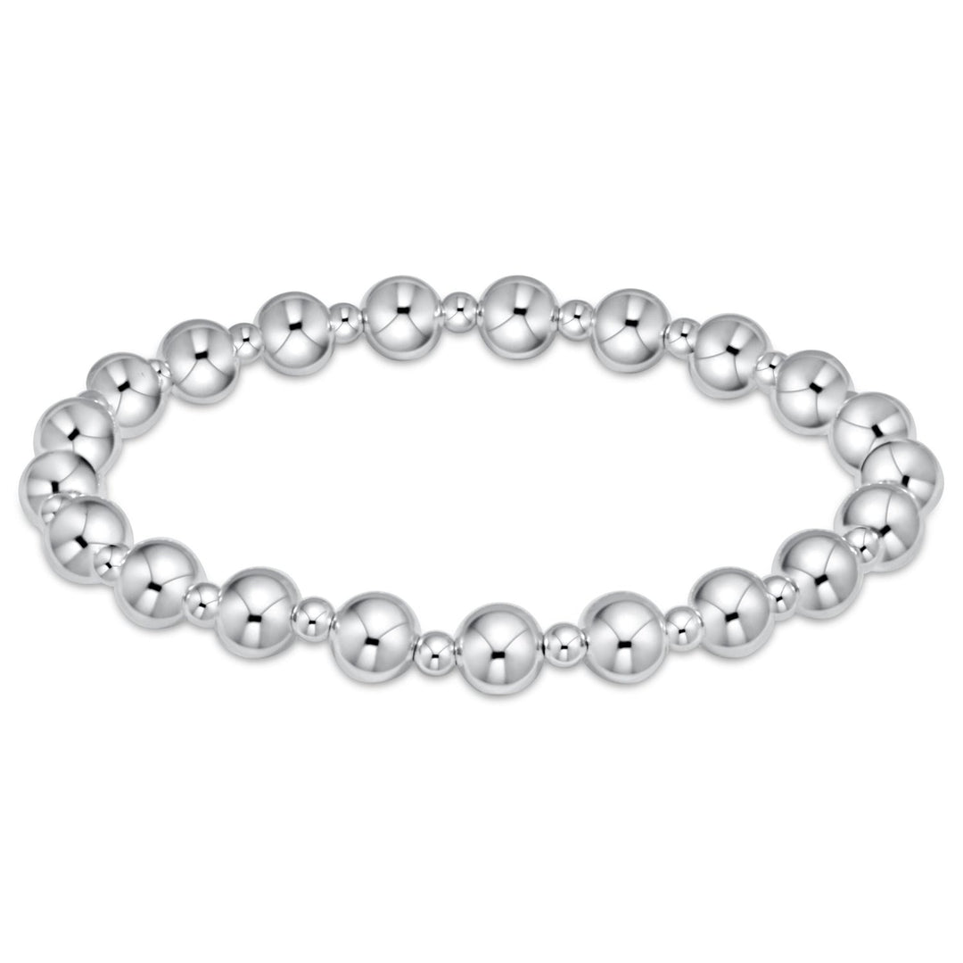 E Newton Classic Grateful Pattern 6MM Bead Bracelet Sterling