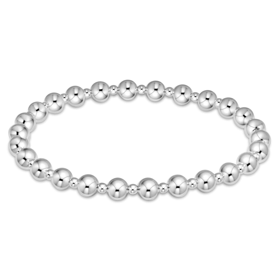 E Newton Classic Grateful Pattern 5MM Bead Bracelet Sterling