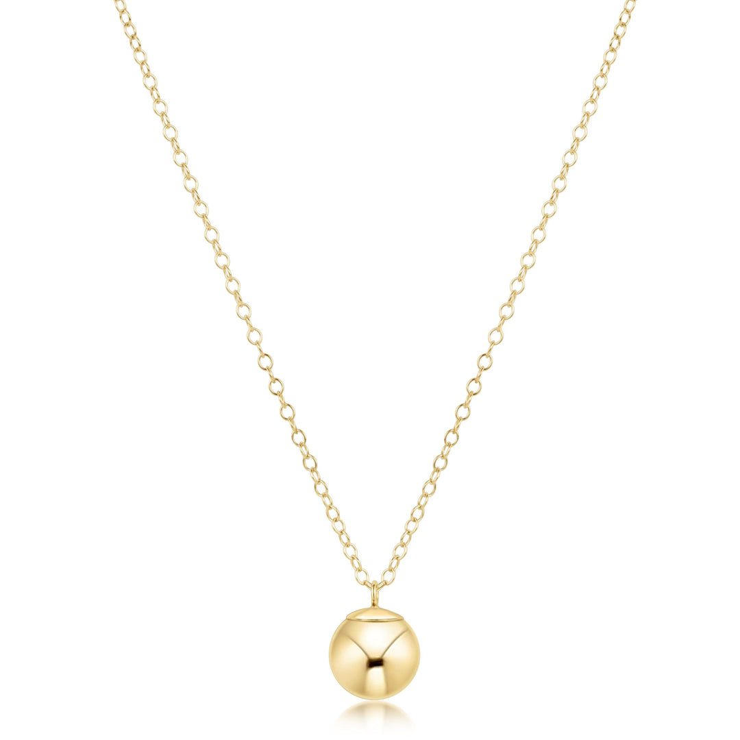 16" Necklace Gold Classic 8mm Charm
