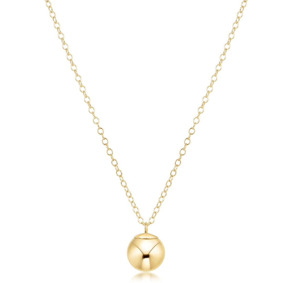 16" Necklace Gold Classic Gold 10mm Charm