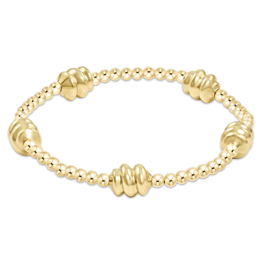E Newton Admire Gold 3mm Bead Bracelet Gold