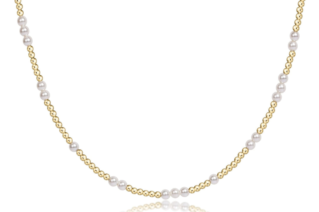 17" Choker Beaded Hope Unwritten Pearl 3mm