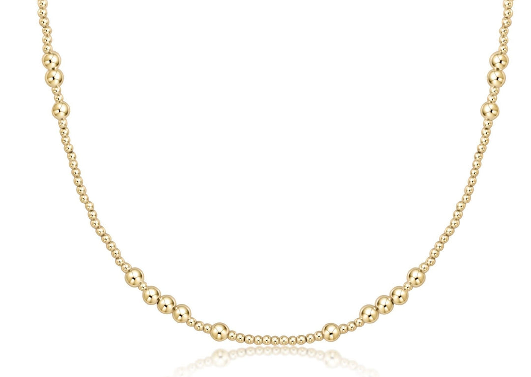 17" Choker Beaded Hope Unwritten Gold 3mm