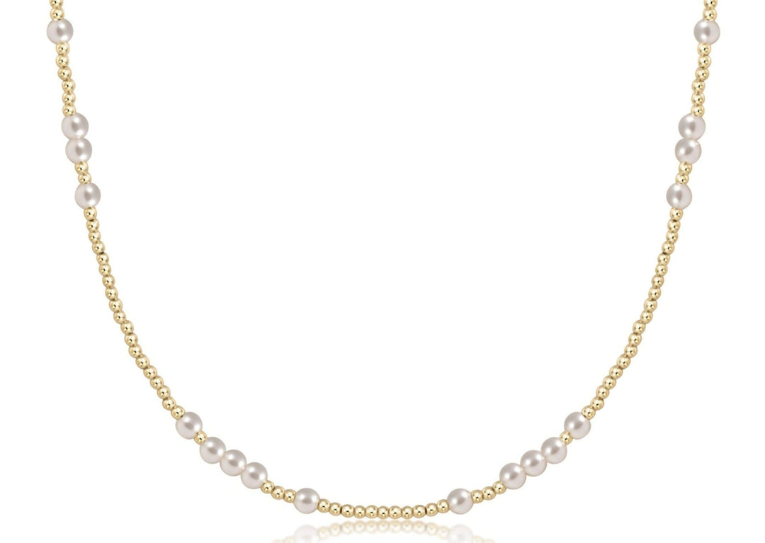 17" Choker Beaded Hope Unwritten Pearl 4mm