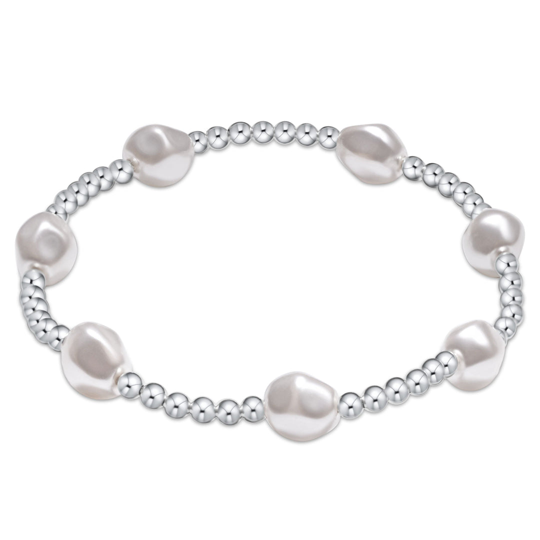 E Newton Extends Admire Sterling 3mm Bead Bracelet Pearl