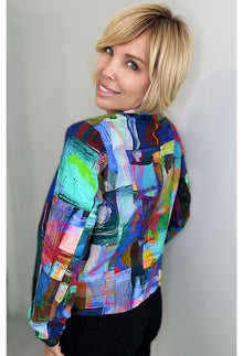 Ethyl Print Zipper Jacket