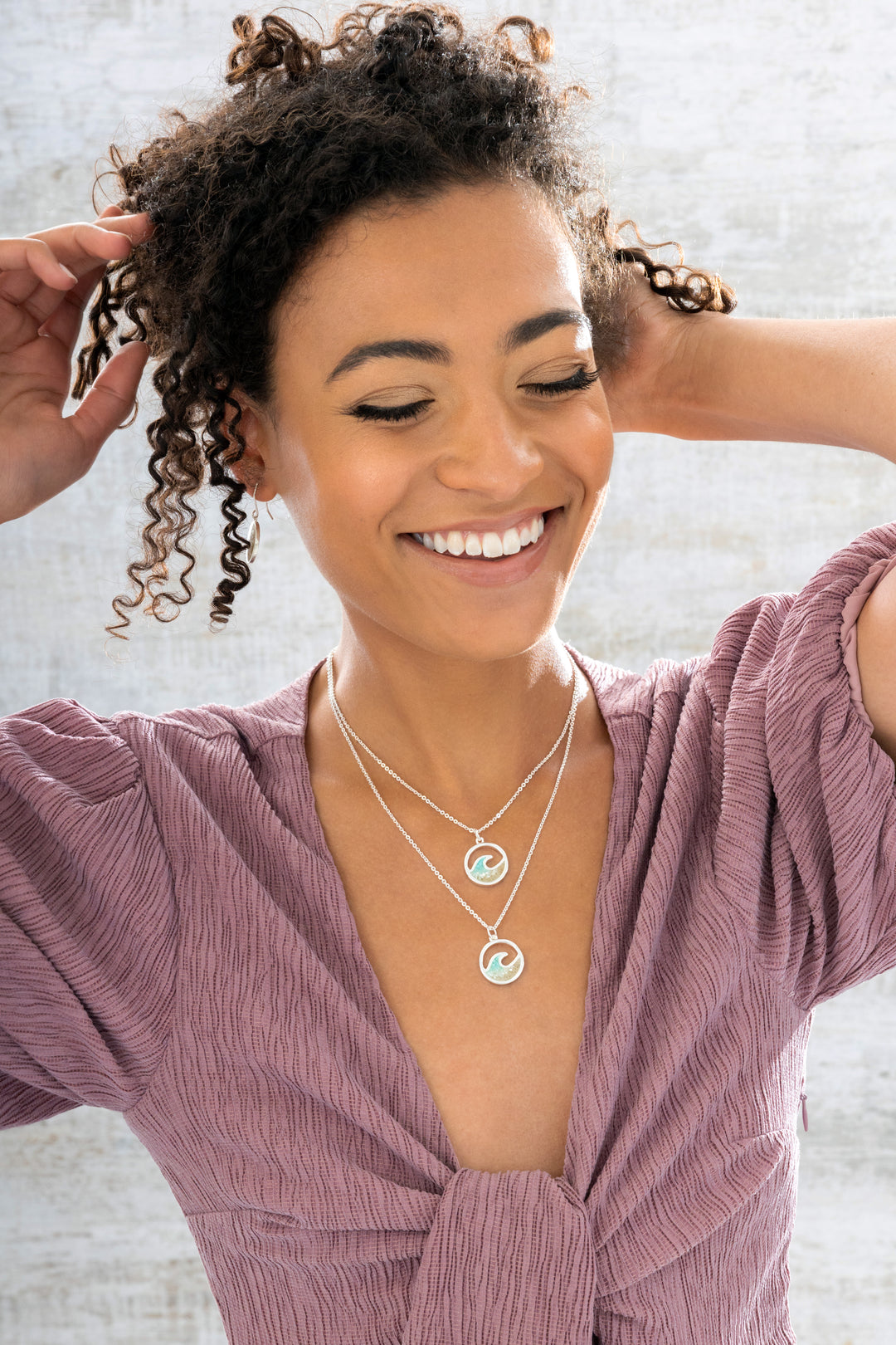 BC - Silver Plated Brass Cresting Wave Necklace (FMB Shells)