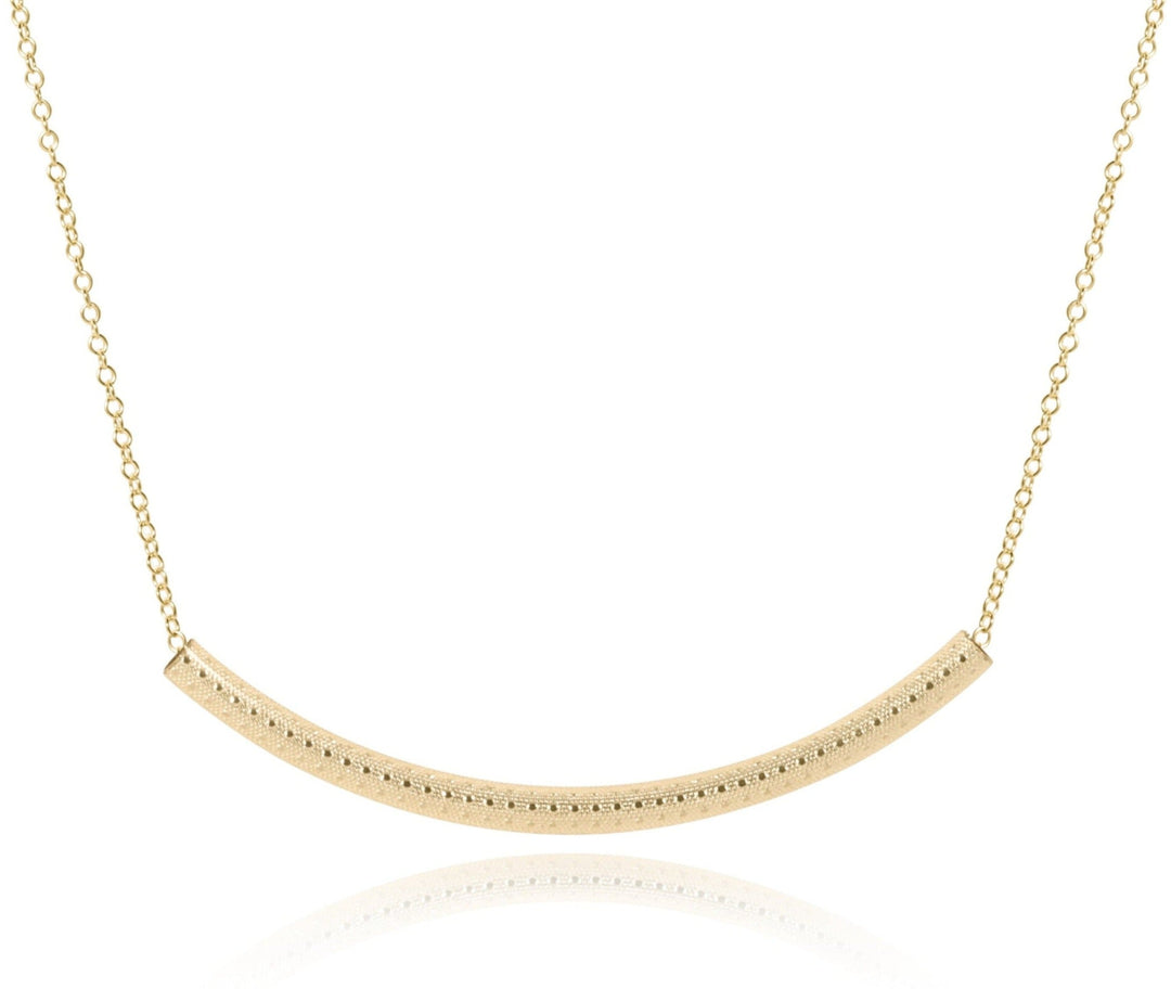 16" Necklace Gold Bliss Bar Textured Gold