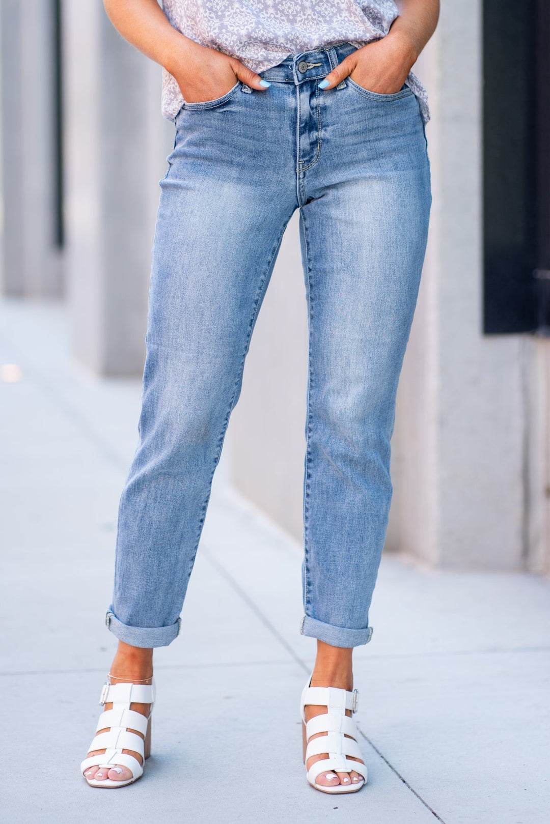 Judy Blue Mid Rise Boyfriend Jeans