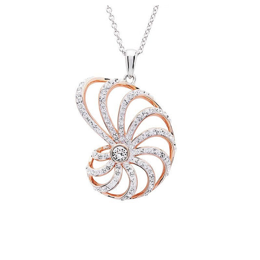 Sterling Silver Swarovski Nautilus Shell Pendant