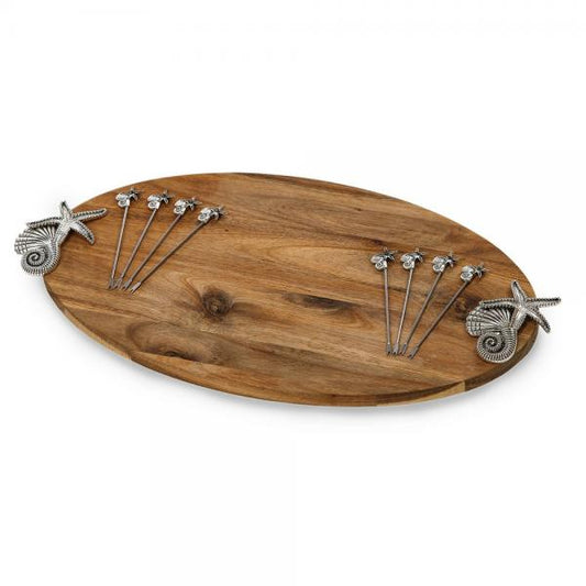 Acacia Foodie Bite Lg Tray Sea Treasures