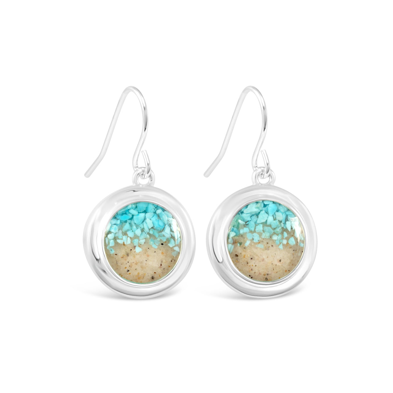 Explorer Round Drop Earrings - Turquoise Gradient (FMB Sand)