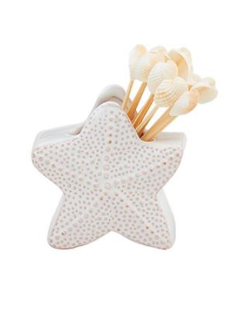 Mud Pie Shell Toothpick Caddy Set