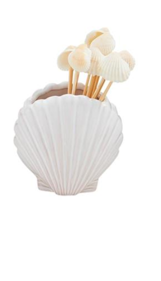 Mud Pie Shell Toothpick Caddy Set