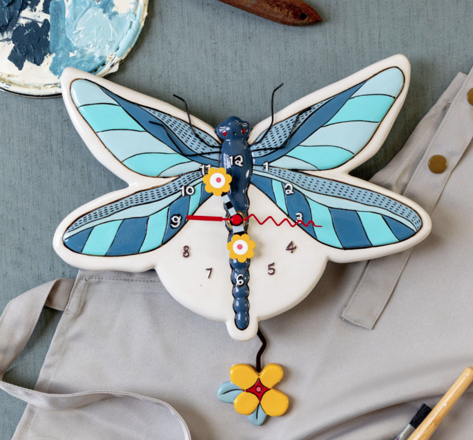 Blue Dragonfly Clock