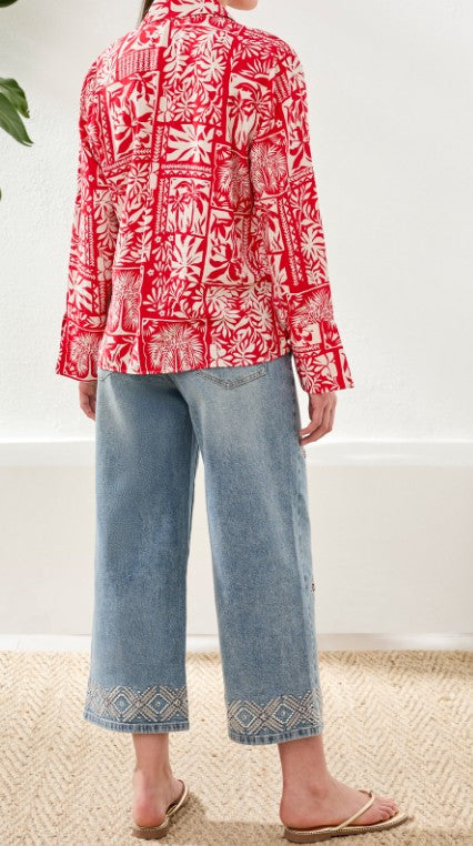 Tribal Blouse with Tie Front