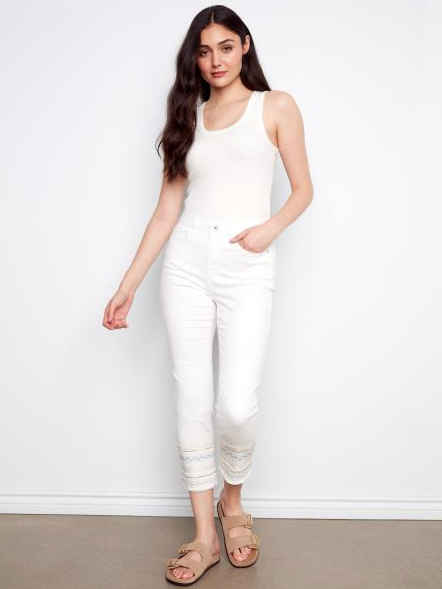 Charlie B Embroidered Hem Jeans