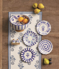 Mud Pie Blue Floral Salt & Pepper Set