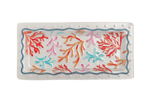 Coral Glass Platter