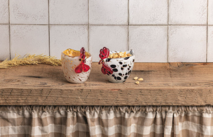 Glass Chicken Tidbit Bowls