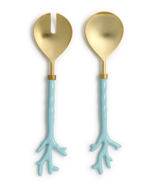 Seafoam Coral Server Set w/ Gift Box