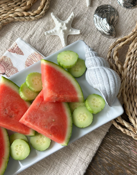 Mud Pie Shell Tray w/ towel set