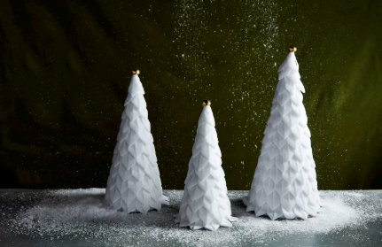 Mud Pie White Velvet Trees