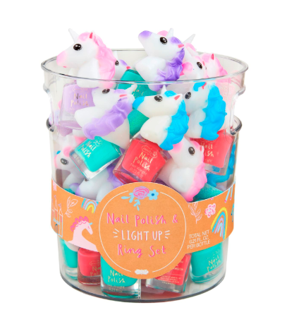 Mud Pie Unicorn Nail Polish & Ring Set