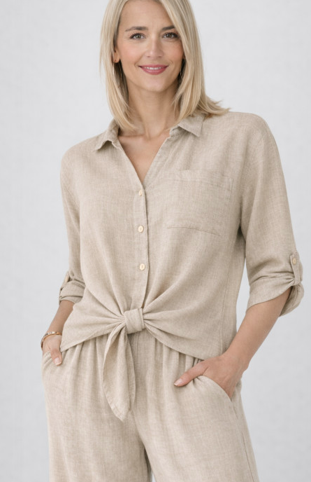 Look Mode Tie Front Blouse