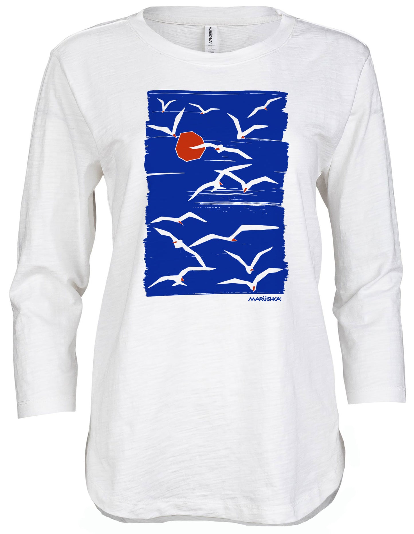 Marushka Sun Gulls 3/4 slv Hi-lo Tee